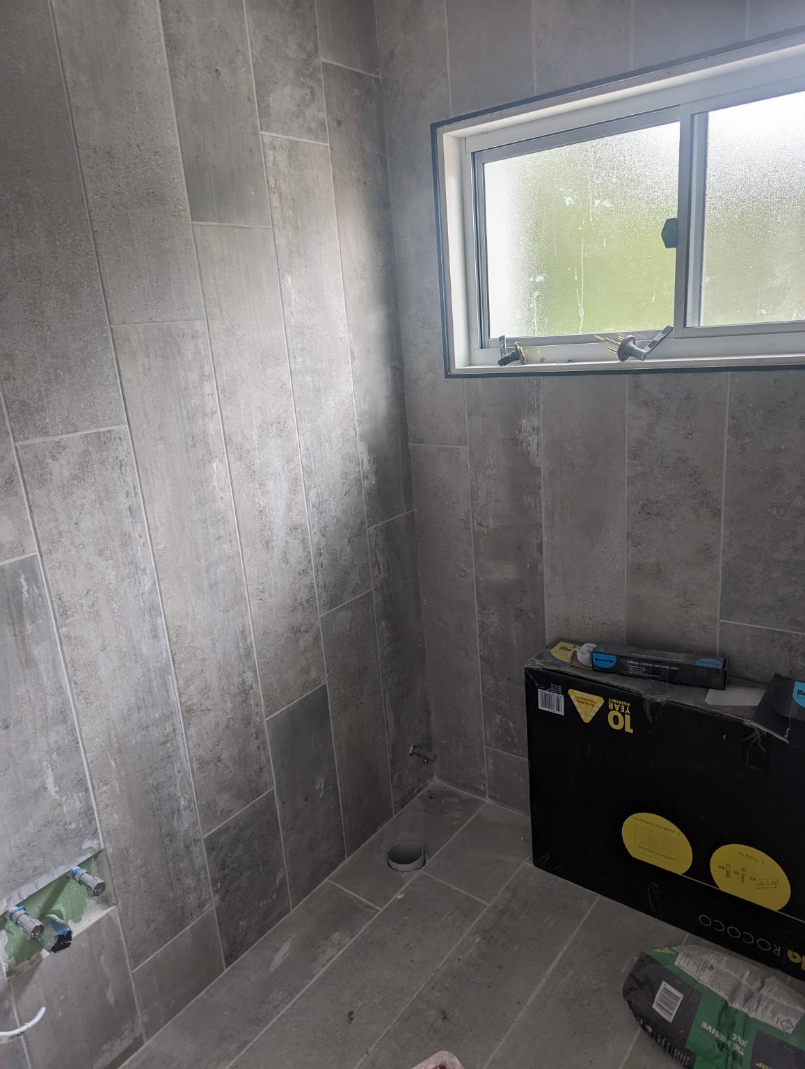 East Gosford granny flat — Bathroom fitout in progress