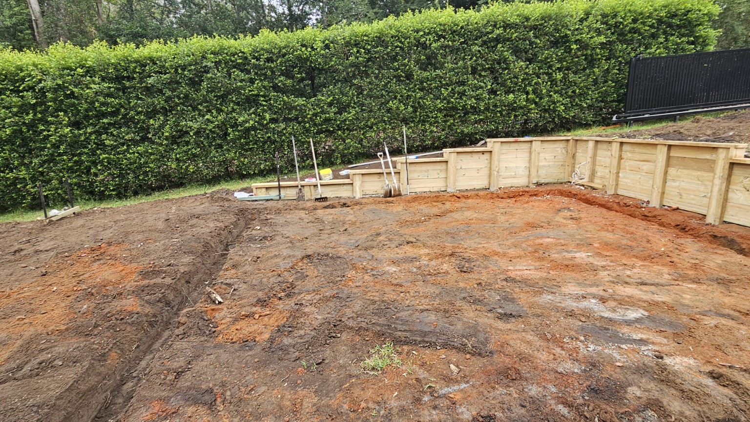 Erina Heights garage — Prepared garage footprint