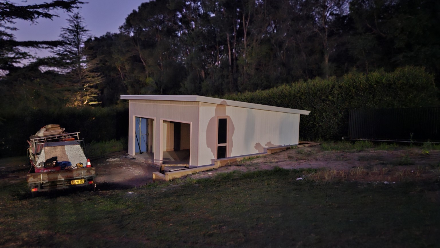 Erina Heights garage — Wide view of clad garage on site