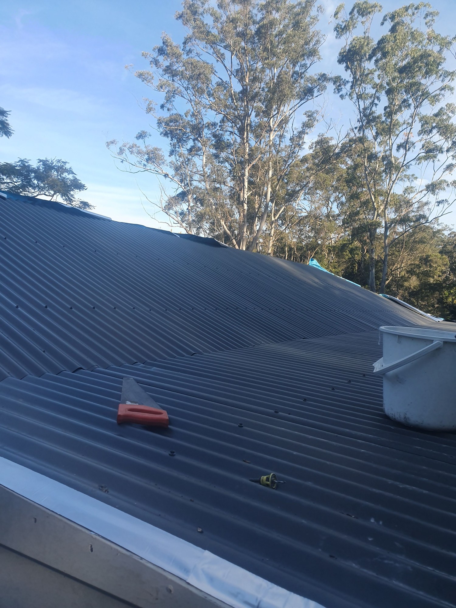 Holgate renovation — Replacement corrugated metal roofing