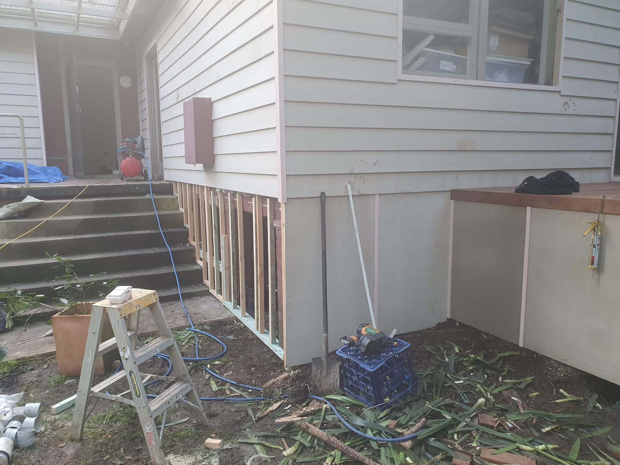 Holgate renovation — External cladding renovation progress