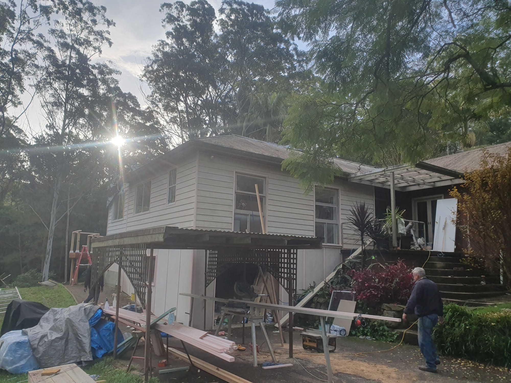 Holgate renovation — Weatherboard home renovation in progress