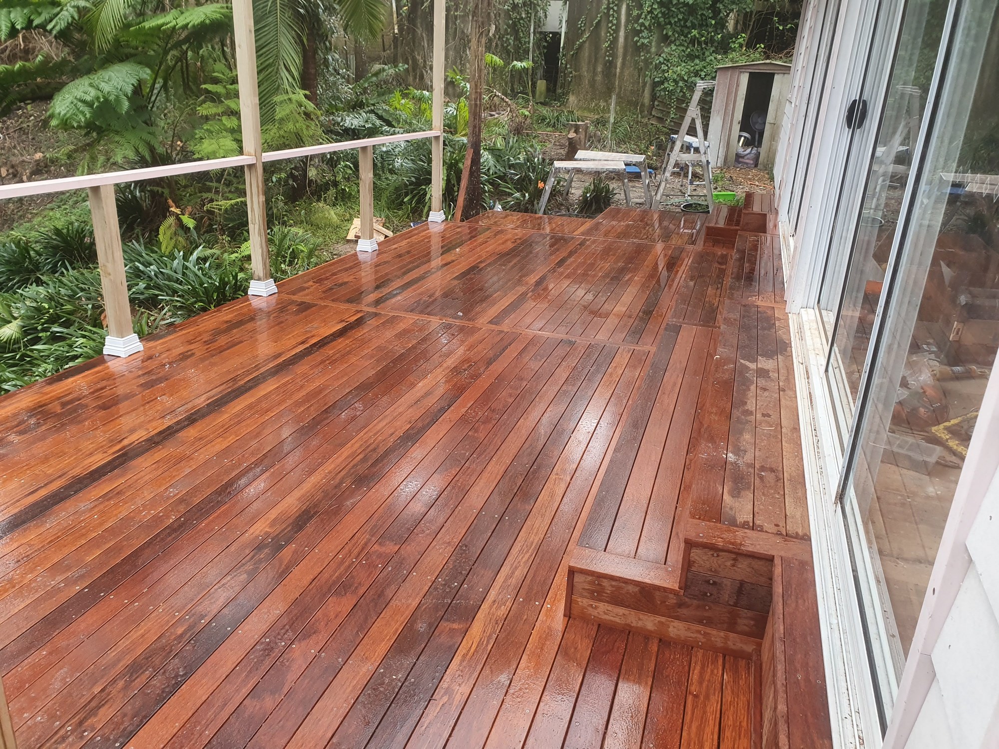 Holgate renovation — Timber deck overlooking the garden